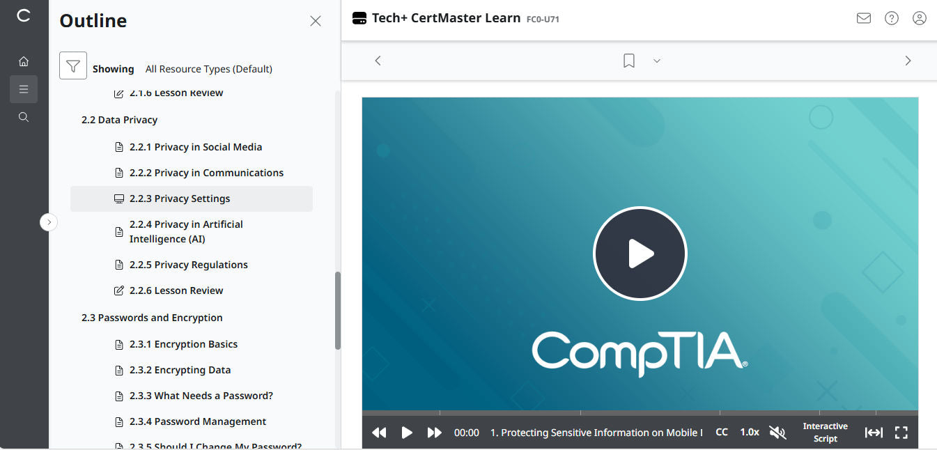 Hot Deal ! CertMaster Learn – Tech+ (V6) – (New Account ) 2-Month Access (