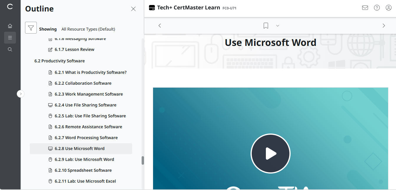 Hot Deal ! CertMaster Learn – Tech+ (V6) – (New Account ) 2-Month Access (