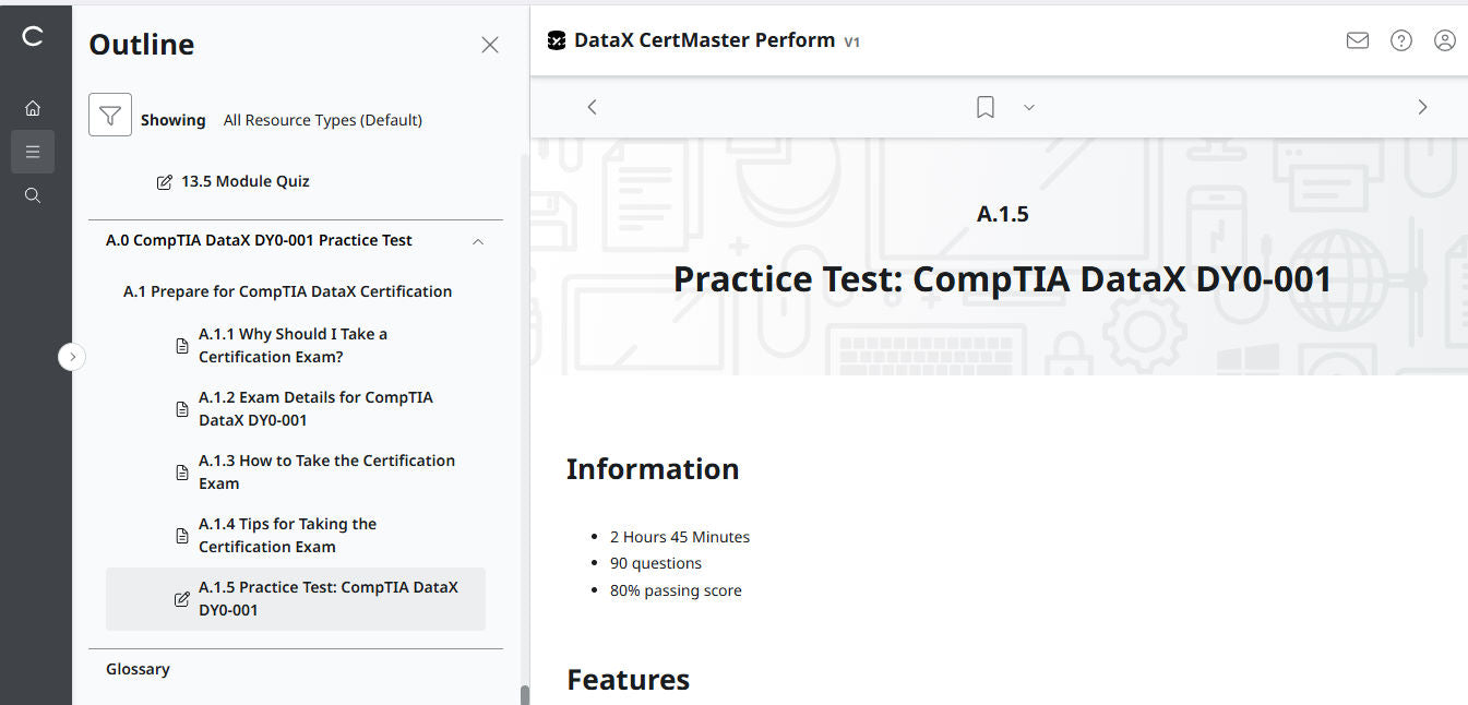 CompTIA DataX CertMaster Perform (V1) - 2ヶ月アクセス!(🛒特別オファー)