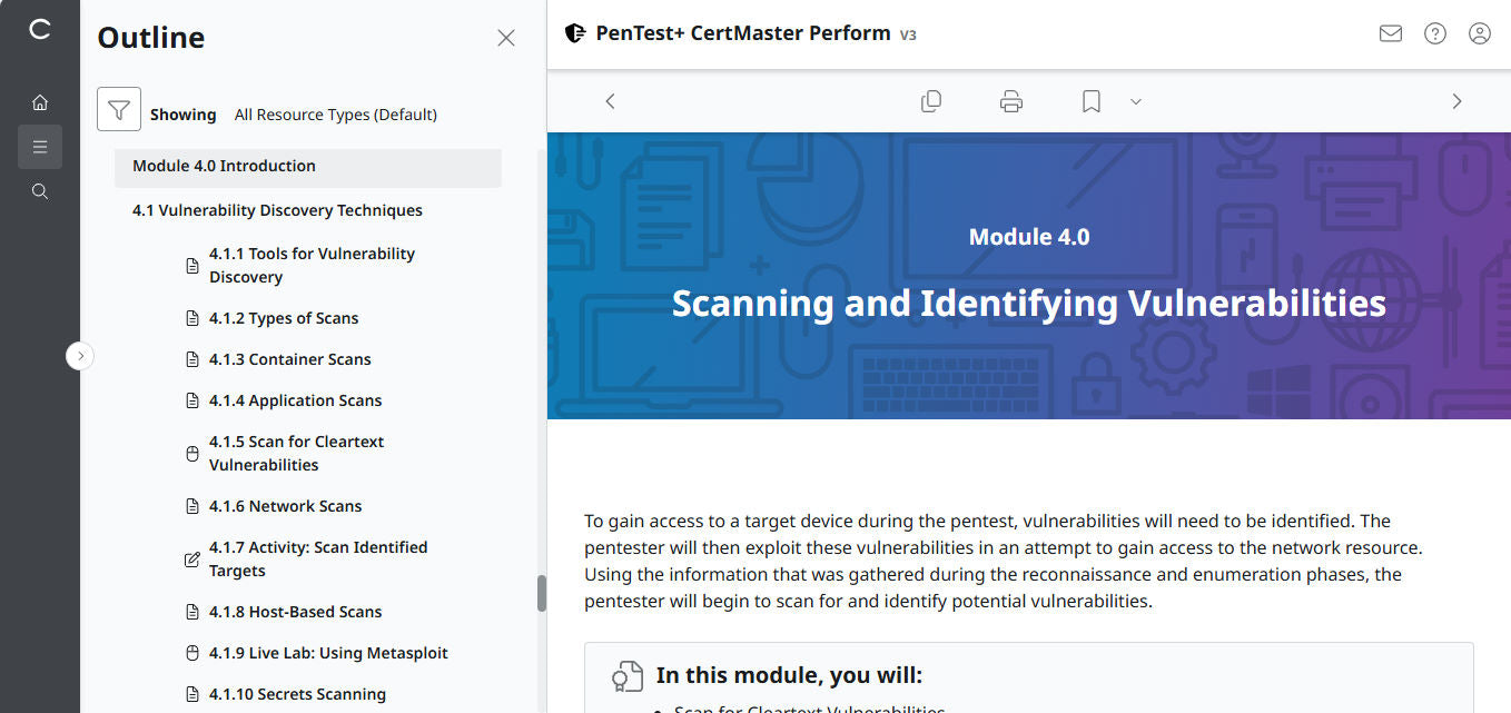 CertMaster Perform CompTIA PenTest+ PT0-003 (V3) (3 Month Access)