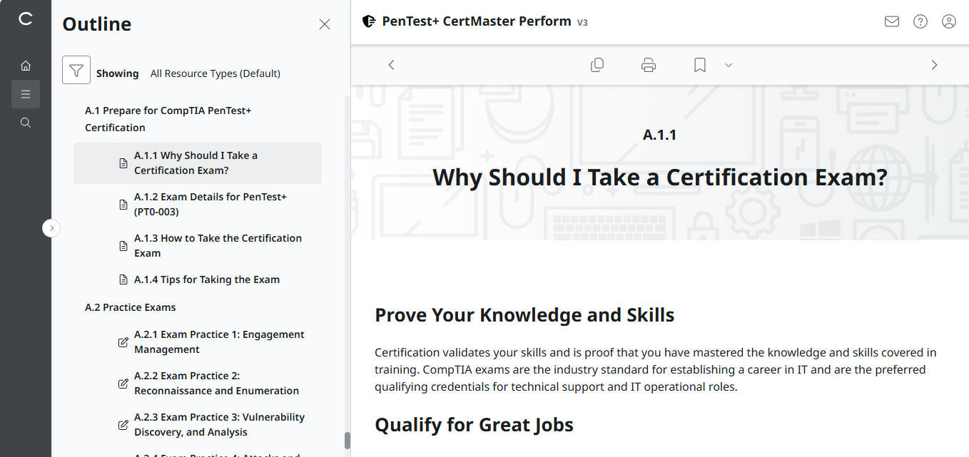 CertMaster Perform CompTIA PenTest+ PT0-003 (V3) (3 Month Access)