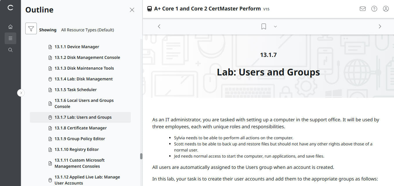 CertMaster Perform for CompTIA A+ Core 1 & 2 (V15) (4 Month Access)