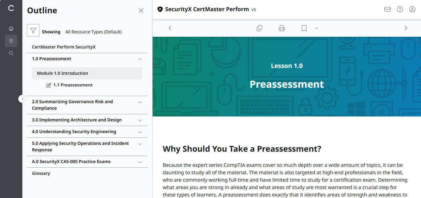 CertMaster Perform for CompTIA SecurityX (CASP+) CAS-005 3ヶ月アクセス(🛒特別オファー)