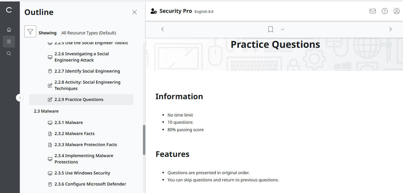 TestOut Security Pro สำหรับ Security+ (SY0-701) - สิทธิ์เข้าใช้งาน 12 เดือน