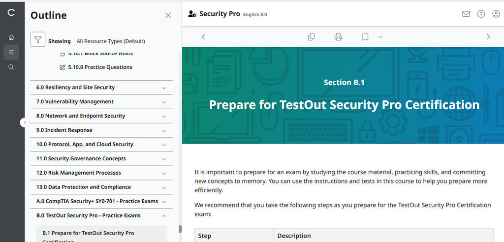 TestOut Security Pro for Security+ (SY0-701) - 12ヶ月アクセス