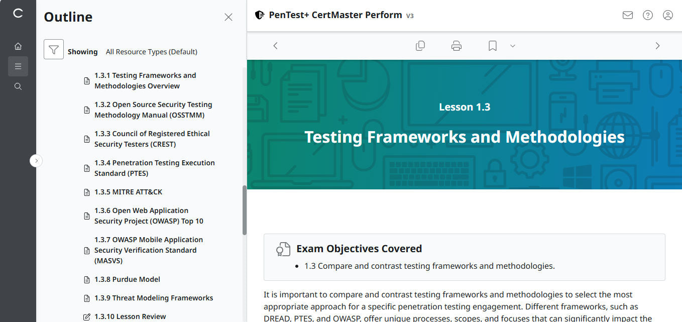 CertMaster パフォーマンス CompTIA PenTest+ PT0-003 (V3) (3ヶ月アクセス)