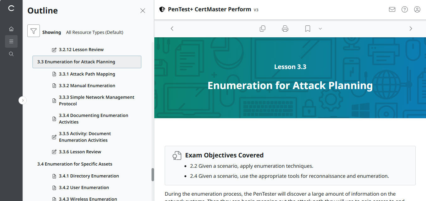 CertMaster パフォーマンス CompTIA PenTest+ PT0-003 (V3) (3ヶ月アクセス)