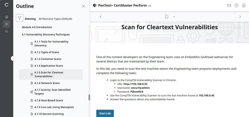 Best Value : CertMaster Perform CompTIA PenTest+ v3  (Exam PT0-003) - 3 Months Access , No Access Code