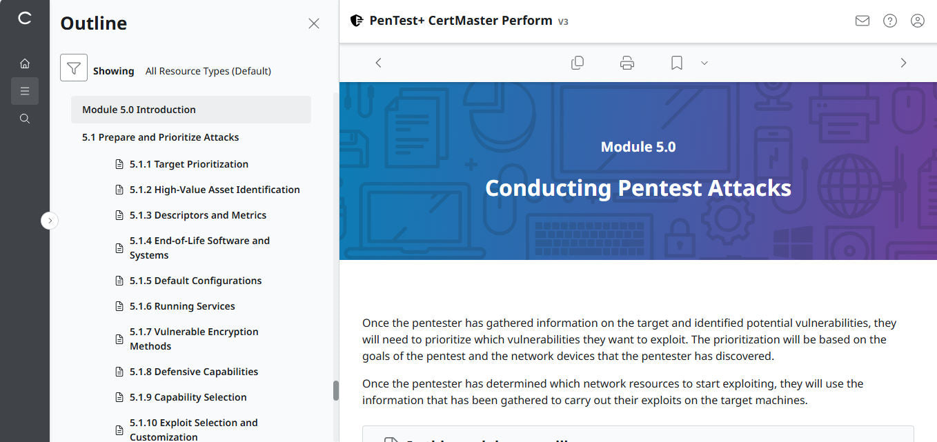 CertMaster パフォーマンス CompTIA PenTest+ PT0-003 (V3) (3ヶ月アクセス)