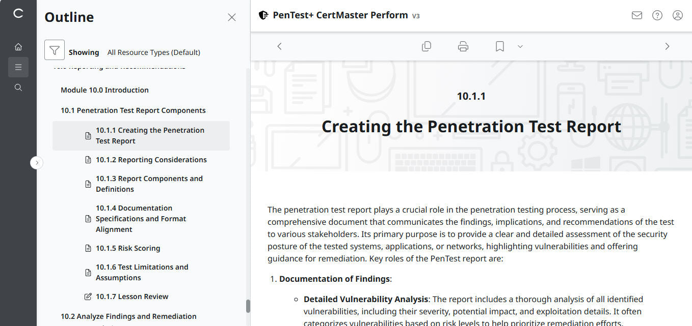 CertMaster パフォーマンス CompTIA PenTest+ PT0-003 (V3) (3ヶ月アクセス)