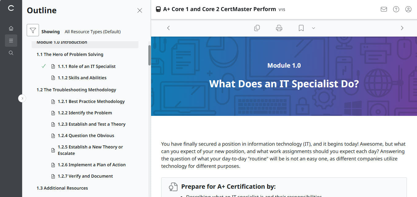 CompTIA A+ Core 1 &amp; 2 CertMaster Perform (V15) (4ヶ月アクセス) (🛒特別オファー)