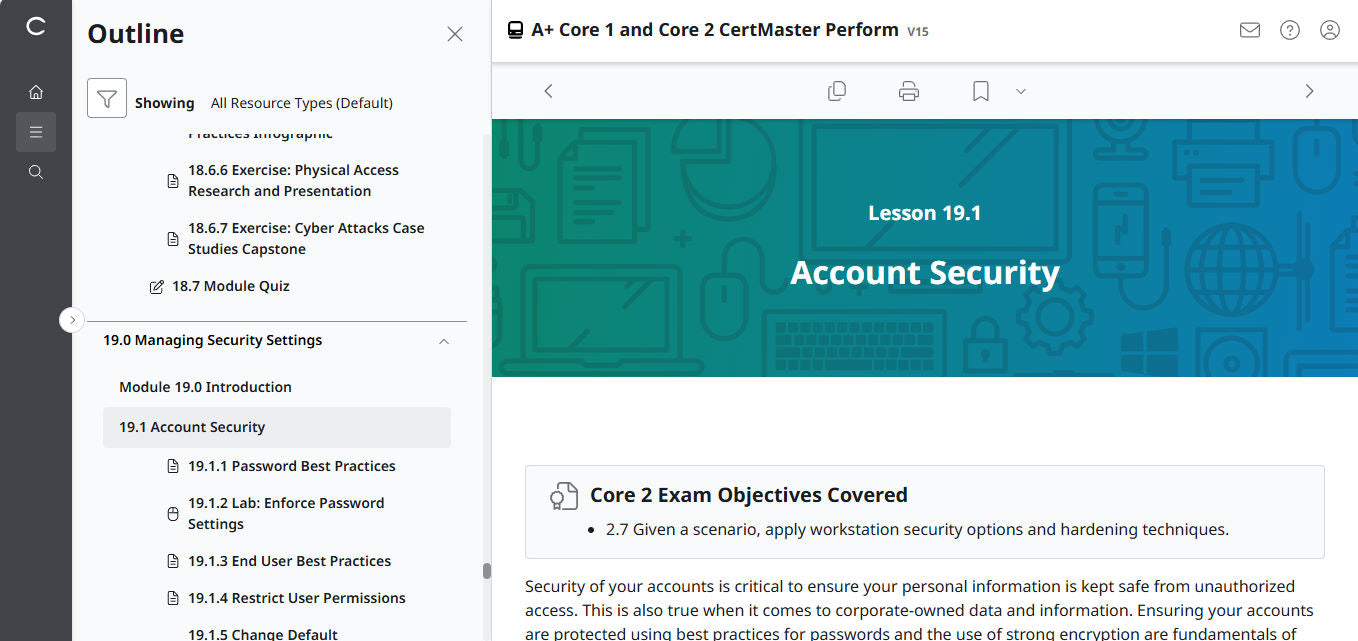 CompTIA A+ Core 1 &amp; 2 CertMaster Perform (V15) (4ヶ月アクセス) (🛒特別オファー)
