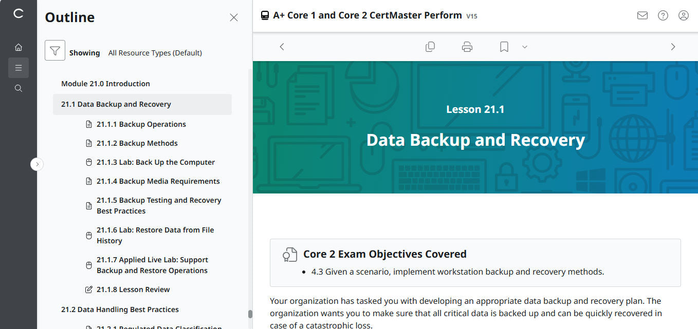 CompTIA A+ Core 1 &amp; 2 CertMaster Perform (V15) (4ヶ月アクセス) (🛒特別オファー)