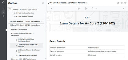 CompTIA A+ Core 1 &amp; 2 CertMaster Perform (V15) (4-Monats-Zugriff) (🛒Sonderangebot)