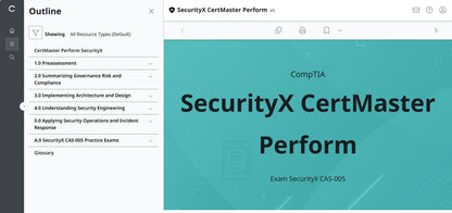 CertMaster Perform für CompTIA SecurityX (CASP+) CAS-005 3-Monats-Zugang (🛒Sonderangebot) 