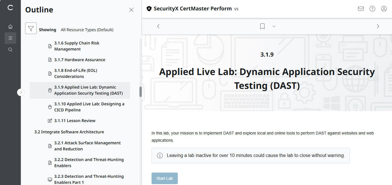 CompTIA CertMaster Perform – SecurityX CASP+ CAS-005 個人ライセンス