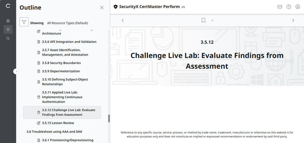 CompTIA CertMaster Perform – SecurityX CASP+ CAS-005 個人ライセンス