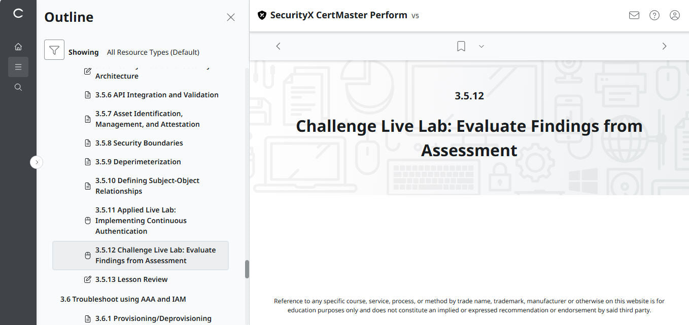 CompTIA CertMaster Perform – SecurityX CASP+ CAS-005 個人ライセンス