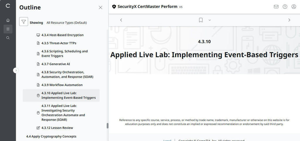 CompTIA CertMaster Perform – SecurityX CASP+ CAS-005 個人ライセンス