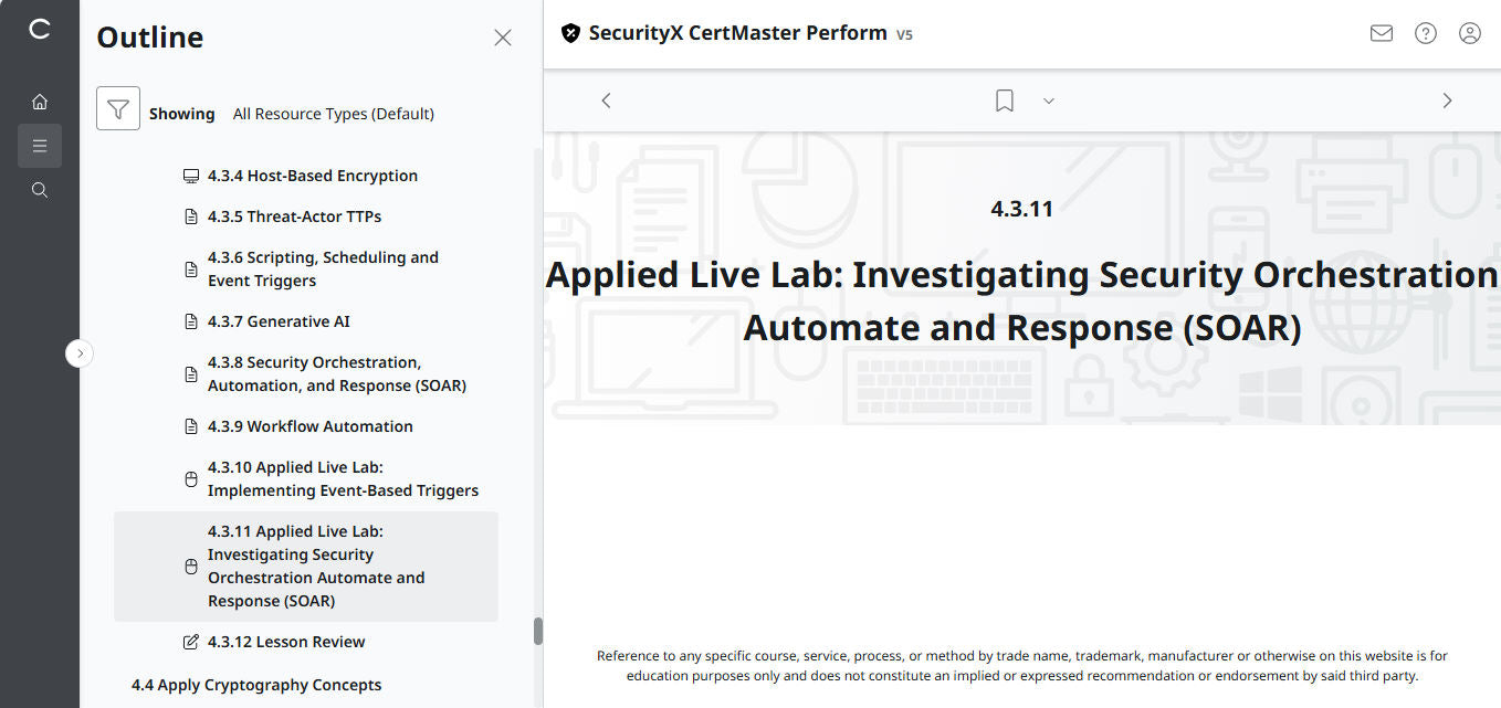 CompTIA CertMaster Perform – SecurityX CASP+ CAS-005 個人ライセンス